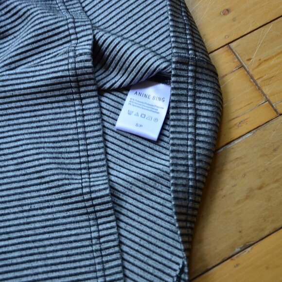 Anine Bing Moss Stripe Long Sleeve Knit Mini Dress NWT Size S - Picture 6 of 8